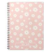 Pink Daisy Floral Custom Notebook Notizblock (Vorderseite)