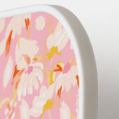 Pink Daisy Floral Pattern Personalized Name Cute Pickleball Schläger (Linke Seite)