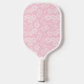 Pink Daisy Floral Pattern Personalized Name Cute Pickleball Schläger (Rückseite)