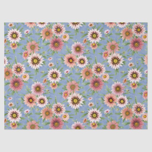 Pink Daisy Floral Seidenpapier (Vorderseite)