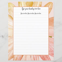 Pink Daisy Floral Writer Paper