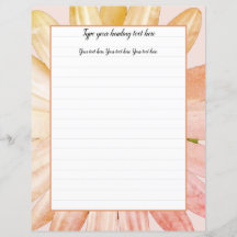 Pink Daisy Floral Writer Paper