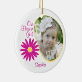 Pink Daisy Flower Girl Foto Keramikornament (Rechts)