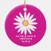 Pink Daisy Flower Girl Foto Keramikornament (Hinten)