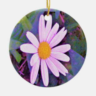Pink Daisy Flower Keramik Ornament
