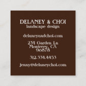 Pink Daisy Foto Landscaper Garden Wildblume Quadratische Visitenkarte (Rückseite)