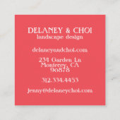 Pink Daisy Foto Landscaper Garden Wildblume Quadratische Visitenkarte (Rückseite)