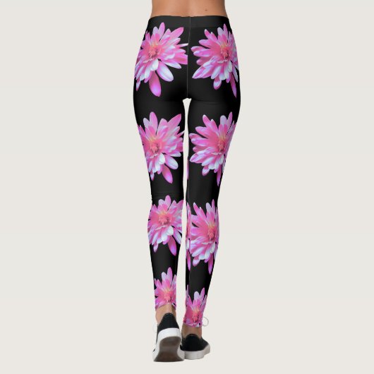 Pink-Daisy-Foto Leggings (Rückseite)