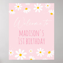 Pink Daisy Geburtstag Willkommen