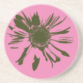 Pink Daisy Gerbera Blume Getränkeuntersetzer (Vorne)