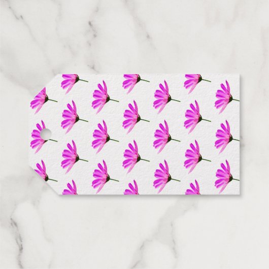 Pink Daisy Geschenkanhänger (Rückseite (Horizontal))