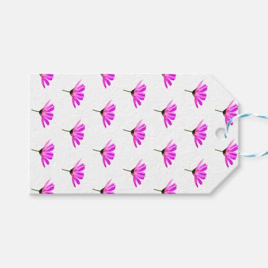 Pink Daisy Geschenkanhänger (Vorderseite (Horizontal))