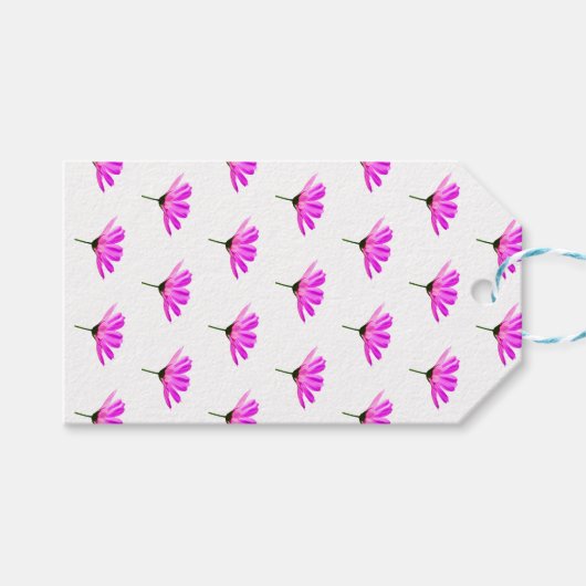 Pink Daisy Geschenkanhänger (Vorderseite (Horizontal))