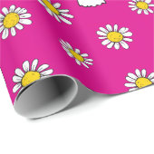 Pink Daisy Ghost Halloween Geschenkpapier (Rolleneckpunkt)