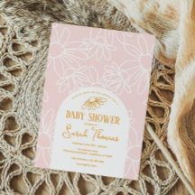 Pink Daisy Girl Babydusche