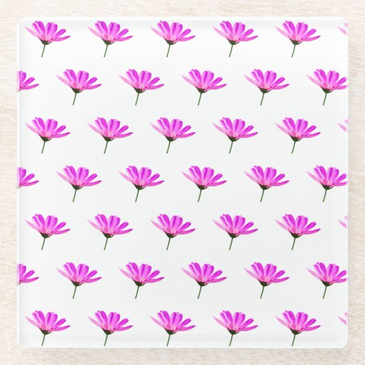 Pink Daisy Glasuntersetzer (Vorderseite)