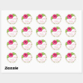 Pink Daisy Green White Floral Wedding Stickers (Blatt)
