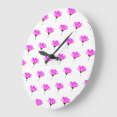 Pink Daisy Große Wanduhr (Winkel)