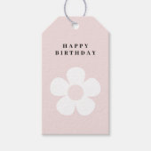 Pink Daisy Happy Birthday Geschenkanhänger (Vorderseite)