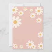 Pink Daisy Hello Baby Retro Baby Dusche Einladung (Rückseite)