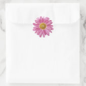 Pink Daisy INITIAL Spring Modern Colorful Fun Runder Aufkleber (Tasche)