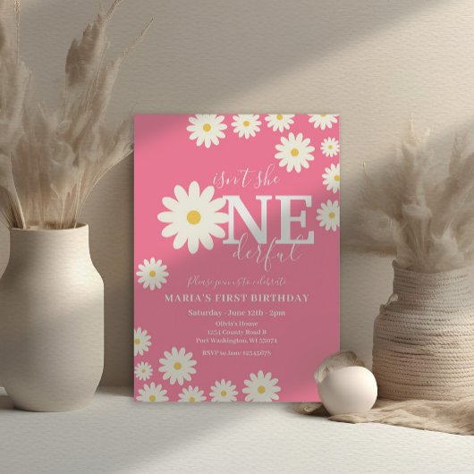 Pink Daisy ist nicht ihr 12. Geburtstag Einladung