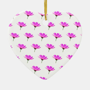 Pink Daisy Keramik Ornament