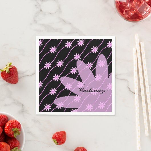 Pink Daisy Kette Blumenmuster Napkins Serviette (Beispiel)