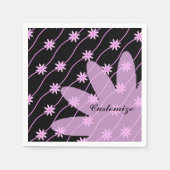 Pink Daisy Kette Blumenmuster Napkins Serviette (Vorderseite)