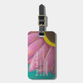 Pink Daisy kundenspezifische Gepäckmarke Gepäckanhänger (Vorderseite vertikal)