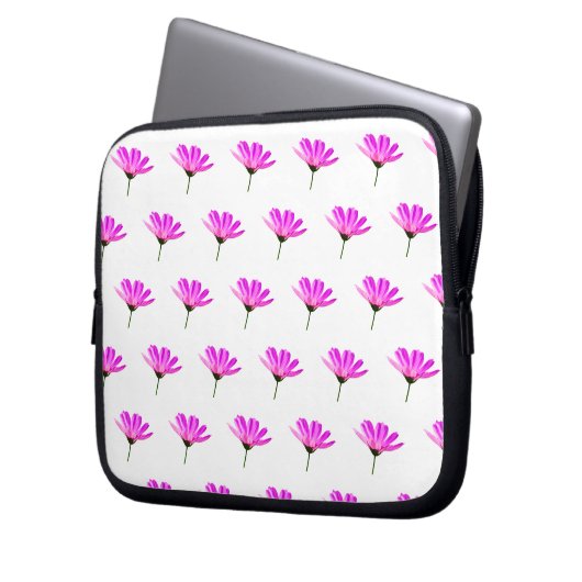 Pink Daisy Laptopschutzhülle (Vorderseite Links)