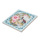 Pink Daisy Lighthouse Fliese (Seite)