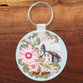 Pink Daisy Lighthouse Schlüsselanhänger (Vorderseite)