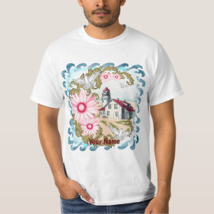 Pink Daisy Lighthouse T-Shirt