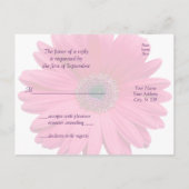 Pink Daisy Lila Damask Hochzeitskarte UAWG Postkar Einladungspostkarte (Rückseite)