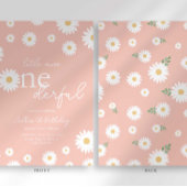 Pink Daisy Little Miss Onederful Einladung