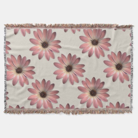 Pink Daisy - Mink Leder Textur Bild Hintergrund Decke (Vorderseite)