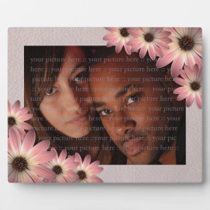 Pink Daisy - Mink Leder Textur Bild Hintergrund Fotoplatte