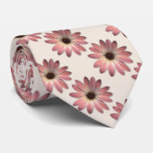 Pink Daisy - Mink Leder Textur Bild Hintergrund Krawatte (Gerollt)