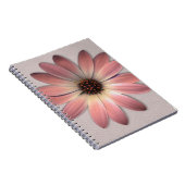Pink Daisy - Mink Leder Textur Bild Hintergrund Notizblock (Rechte Seite)