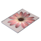 Pink Daisy - Mink Leder Textur Bild Hintergrund Notizblock (Linke Seite)