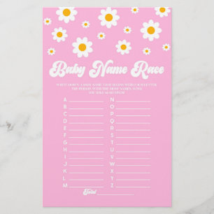 Pink Daisy Name Race Baby Shooting Game-Aktivität Briefpapier