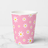 Pink Daisy Paper Cups Pappbecher (Rückseite)