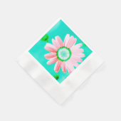 Pink Daisy Paper Napkin Serviette (Ecke)