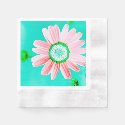 Pink Daisy Paper Napkin Serviette (Vorderseite)