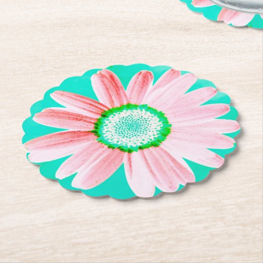 Pink Daisy Paper Untersetzer (angewinkelt)
