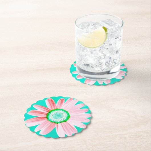 Pink Daisy Paper Untersetzer (Vor Ort)