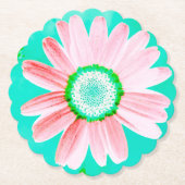 Pink Daisy Paper Untersetzer (Vorderseite)