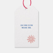 Pink Daisy Pattern Geschenk Tag Geschenkanhänger (Rückseite)