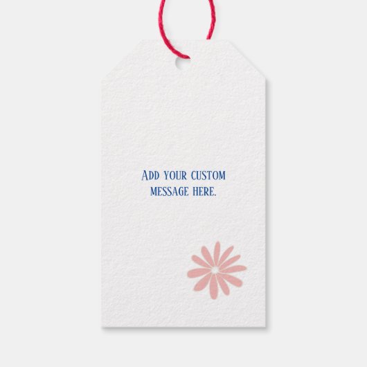 Pink Daisy Pattern Geschenk Tag Geschenkanhänger (Rückseite)